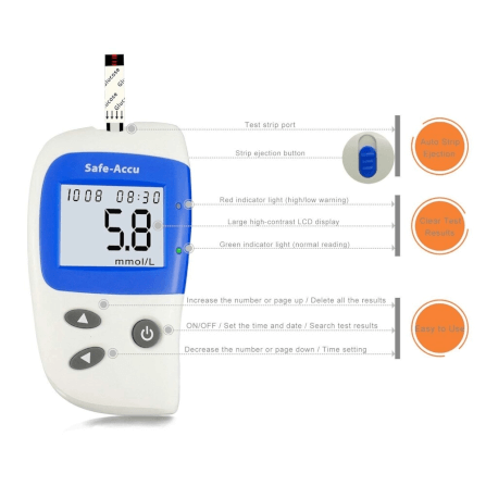 เครื่องวัดระดับน้ำตาลในเลือด SINOCARE รุ่น SAFE ACCU 2 0070062003011_3